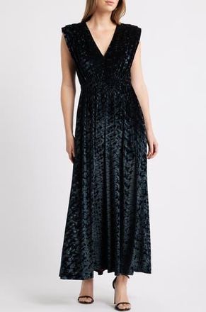 Parker The Marley Texture Velvet Maxi Dress in Rich Black at Nordstrom Rack, Size 12