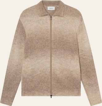 Les Deux Mens Gannon Gradient Zip Cardigan In Sand