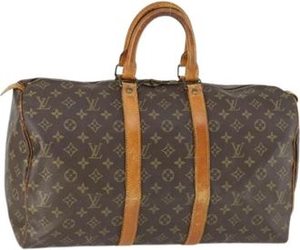 Louis Vuitton Pre-owned Canvas Weekendtas - Dames - Vintage Weekendtas - Bruin - ONE Size - Vintage