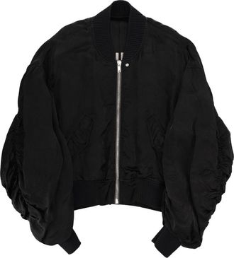 Rick Owens Neutrals Bucket Flight Puffed Cupro Bomber Jacket