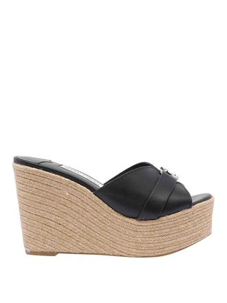 Jimmy Choo London Black Leda Wedges Sandals