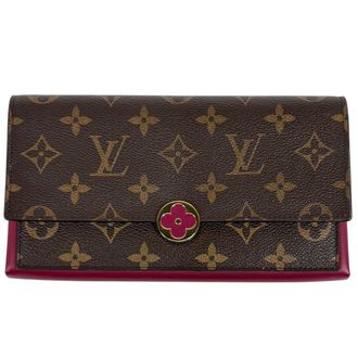 Louis Vuitton Brown Fuchsia Monogram Pvc Long Wallet (Bi-Fold) (Pre-Owned)
