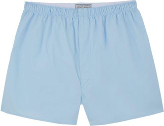 Oliver Brown Cotton Boxer Shorts, Plain - Pale Blue