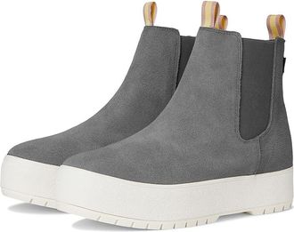 Keds The Platform Chelsea Lug Womens Boots Grey Suede : 9.5 B - Medium, Suede/Synthetic
