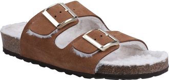 Hush Puppies Jessie Leren Vrouwen Slippers Tan