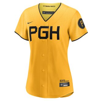 Nike Mens MLB Pittsburgh Pirates City Connect (Roberto Clemente) Replica Baseball Jersey in Yellow | T77301O1QBT-C21