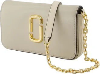 Marc Jacobs Leather Chain Strap Wallet - Beige