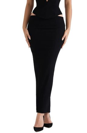 House of CB Martinez Cutout Maxi Skirt in Black at Nordstrom, Size X-Small