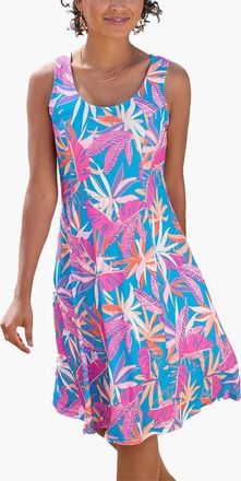 Lascana Womens Strappy Back Print Dress in Blue & Pink at Nordstrom, Size 10