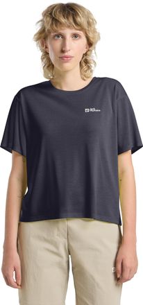 Jack Wolfskin Funktionstop JACK WOLFSKIN VONNAN BOXY T W, Damen, Gr. L (42/44), grau (graphite), Obermaterial: 100% Polyester, Tops Funktionstop