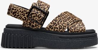 Clarks Evamar Wish Luipaardprint Sandalen