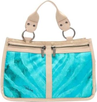Roberto Cavalli Milano Tas Met Print - Dames - Handtassen - Blauw - ONE Size - Polyester - Tassen