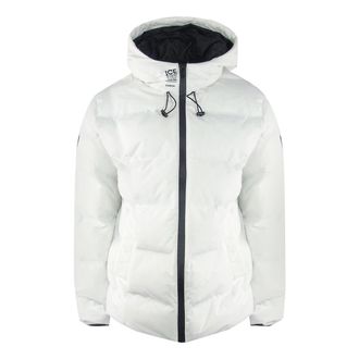 Iceberg Mens Plain Padded White Jacket - Size Large