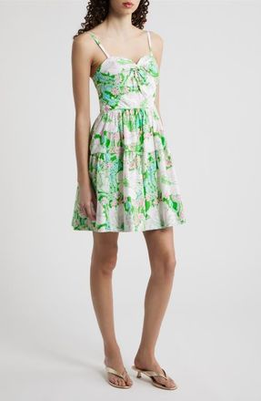 Lilly Pulitzer Bennet Floral Print Minidress in Putting Green Poppy Land at Nordstrom, Size 12