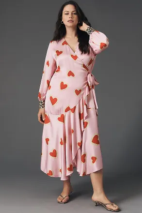 Never Fully Dressed Mesh Heart Wrap Maxi Dress