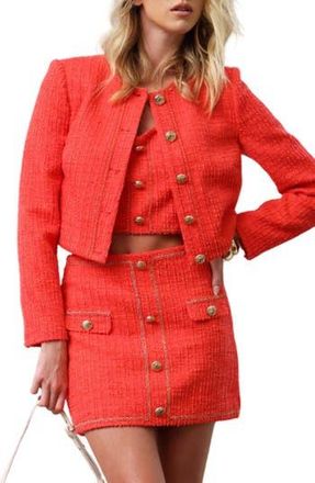 Walter Baker Kit Tweed Jacket in Coral Tweed at Nordstrom Rack, Size X-Large
