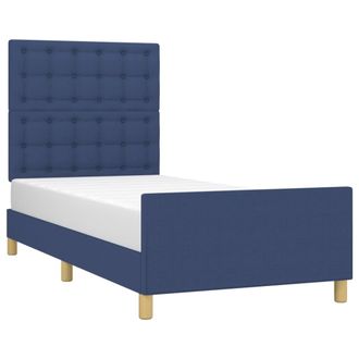 vidaXL Estructura De Cama Sin Colch&oacute;n Tela Azul 100x200 Cm Vidaxl