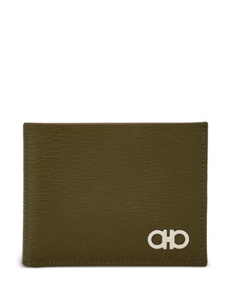 Ferragamo Gancini hammered leather wallet - Green