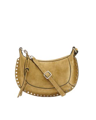 Isabel Marant Taupe Oskan Moon Suede Shoulder Bag