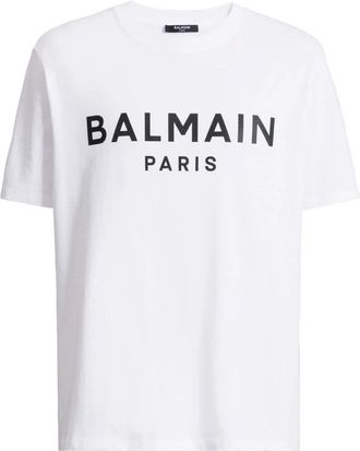 Balmain T-shirt met Parijs print - Heren - T-shirts - Wit - XS - Katoen - Tops