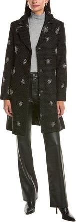 CeCe by Cynthia Steffe Sequin-Embellished Wool-Blend Coat