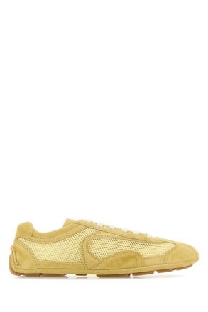 Prada Yellow Lace-up Sneakers