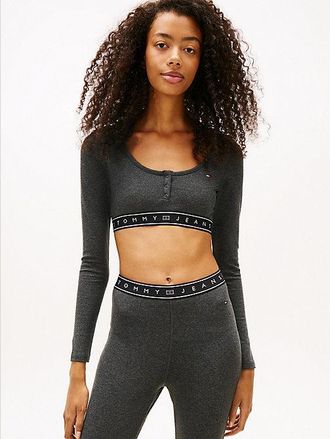 Tommy Hilfiger Long Sleeve Slim Crop Top