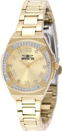 Invicta Specialty Quartz Crystal Gold Dial Ladies Watch 50383