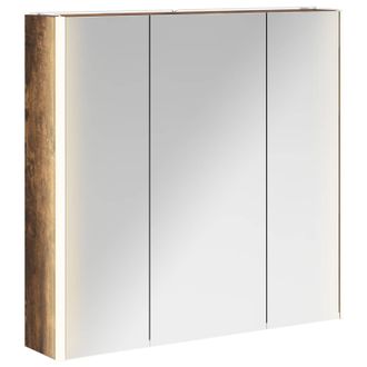 vidaXL Armario Con Espejo De Ba&ntilde;o Roble Ahumado 73.5 X 15.5 X 70 Cm Vidaxl