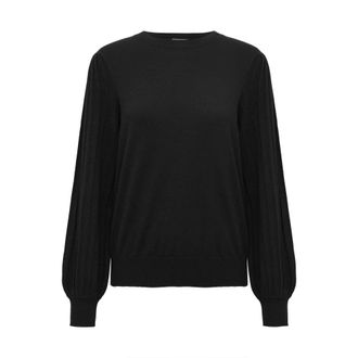 Kaffe Vrouwelijke Gebreide Trui Zwart Diep - Dames - Ronde hals truien - Zwart - XS - Truien & Vesten