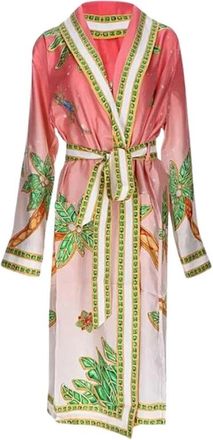 Casablanca Zijden Gedrukte Lange Mouw Badjas - Dames - Badjassen - Veelkleurig - 2XS - Nachtkleding
