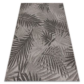 RugsX Rugsx - Alfombra De Cuerda Sisal Floorlux 20504 Hojas Selva Plateado/negro Beige 160x230 Cm