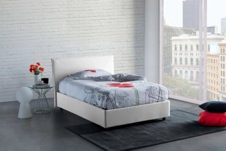 Talamo Italia Talamo Italia Cama De Plaza Y Media Ashasa, Cama Contenedor Con Revestimiento De Tela, 100% Made In Italy, Apertura Frontal, Adecuado Para Colch&oacute;n Cm 