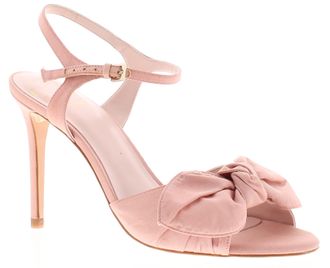 Ted Baker Womens Shoes Heevia Heels Stiletto Bow Detail Strappy Pink Textile - Size UK 7