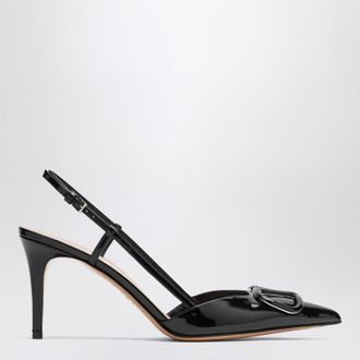 Valentino Garavani Slingback Vlogo in black patent leather