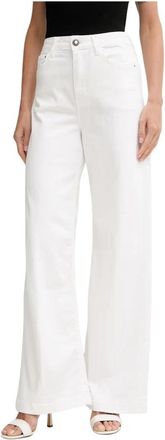 Guess High-Waisted Wide Leg Jeans - Dames - Loose Fit Jeans - Wit - W24 L32 - Katoen - Jeans