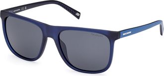 Skechers SE6290 Polarized 90D Mens Sunglasses Blue Size 56