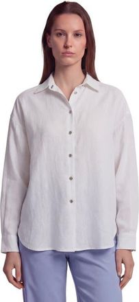 Lords of Harlech Womens Long Sleeve Linen Shirt in White at Nordstrom, Size Xx-Large