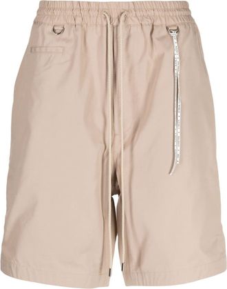 MASTERMIND WORLD logo-print drawstring shorts - men - Polyester/Cotton - L - Brown