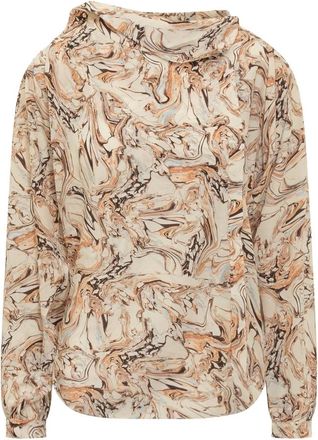 Isabel Marant Isabel Marant, Shirts, female, Beige, Size: 2XS Tiphaine Side Scarf Neck Silk Blouse