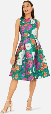 Yumi Floral Skater Dress in Green at Nordstrom, Size 10
