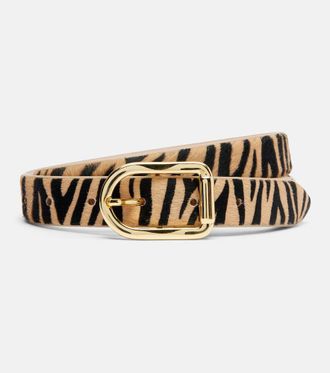 D&eacute;hanche D&eacute;hanche Mija zebra-print calf hair belt