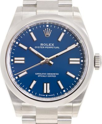 Rolex Oyster Perpetual Automatic Chronometer Blue Dial Mens Watch M134300-0009