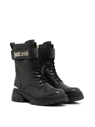 ショートブーツ・ブーティ JUST CAVALLI Woman Flat ankle boots Black 77RA3S95ZS984 899 Just Cavalli Outlet: Flat ankle boots woman - Black | Just