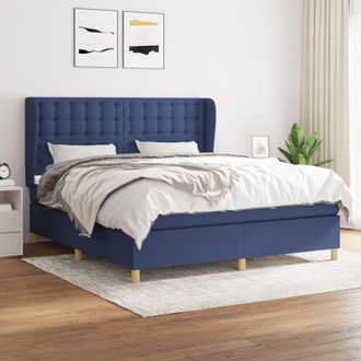 vidaXL Vidaxl - Cama Box Spring Con Colch&oacute;n Tela Azul 180x200 Cm