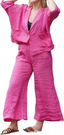 Astrid Hampton Wide Leg Pant In Raspberry