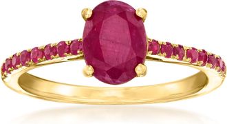 Ross-Simons Ruby Birthstone Ring in 18kt Gold Over Sterling