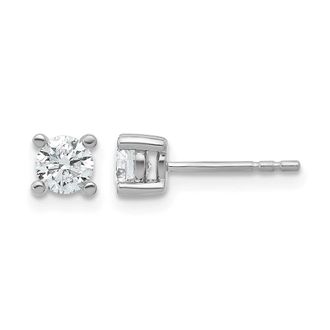 Diamond2Deal 14k Yellow Gold 2/3 ct Round Lab Grown Diamond Stud Earrings VS Clarity, D-E Color