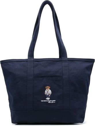 Polo Ralph Lauren Borsa tote Picnic Polo Bear in tela - Blu