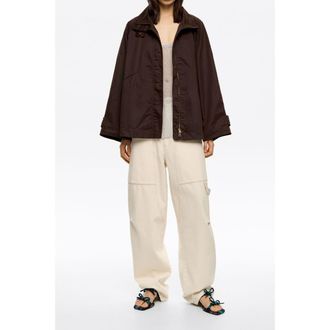 Bimba & Lola Coated A-Line Trench in Dark Brown at Nordstrom, Size X-Small Eu
